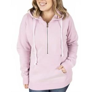 NEW MICHELLE MAE vintage wash halfzip hoodies in cherry blossom pink
